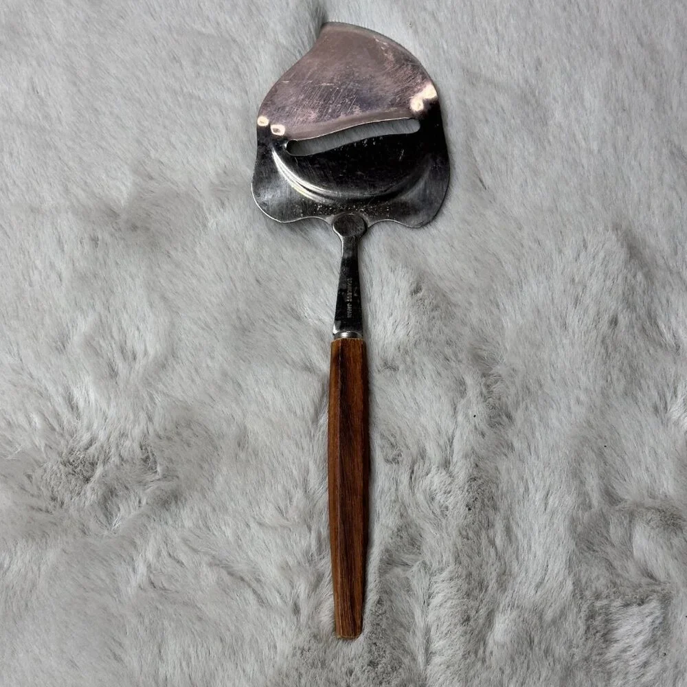 Vintage MCM Cheese Slicer Wooden‎ Stainless Handle Charcuterie Japan Made